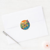 Summer Typographic Tropical Waves Ronde Sticker (Envelop)