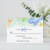 Summer Under the Zee Baby shower RSVP Reageer Informatiekaartje (Staand voorkant)