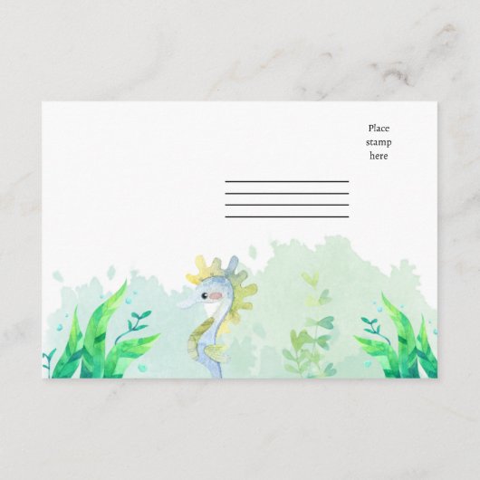 Summer Under the Zee Baby shower RSVP Reageer Informatiekaartje (Achterkant)