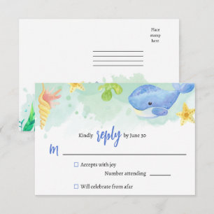 Summer Under the Zee Baby shower RSVP Reageer Informatiekaartje