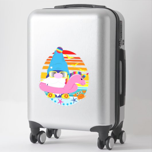 Summer Vacation Beach Gnome Sticker (Koffer)