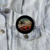 SUMMER VACATION GIFT RONDE BUTTON 7,6 CM (In situ)