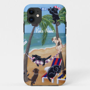 Summer Vacation Labradors Painting iPhone 11 Hoesje