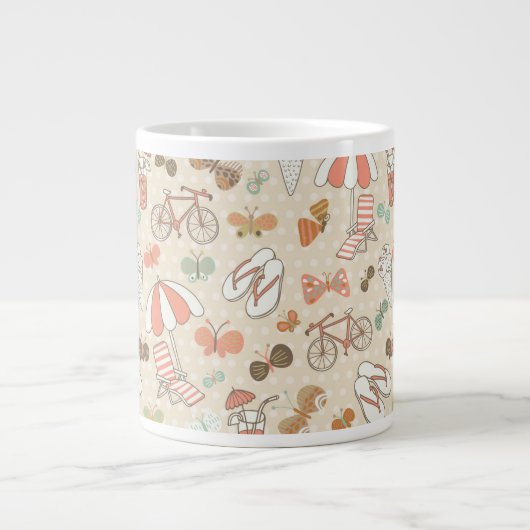 Summer Vacation Pattern Extra Grote Beker (Voorkant)