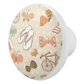 Summer Vacation Pattern Keramische Knop (Rechts)