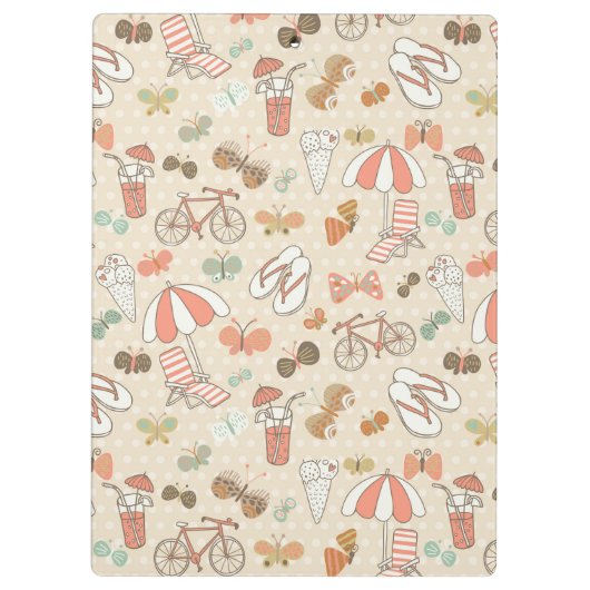 Summer Vacation Pattern Klembord (Achterkant)