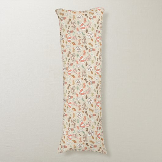 Summer Vacation Pattern Lichaamskussen (Voorkant Verticaal)