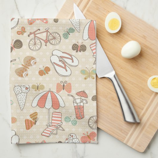 Summer Vacation Pattern Theedoek (Quarter Fold)