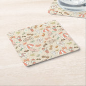 Summer Vacation Pattern Vierkante Kartonnen Onderzetter (Schuin)