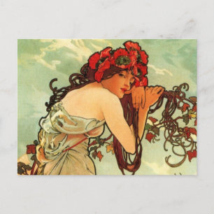 Summer van Mucha Briefkaart