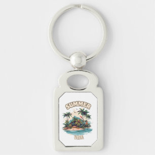 Summer Vibe Tropical Island Illustratie Sleutelhanger