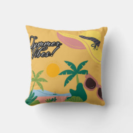 Summer Vibe Yellow Throw pillow Kussen