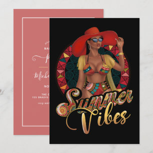 Summer Vibes Bachelorette Party Invitation Kaart