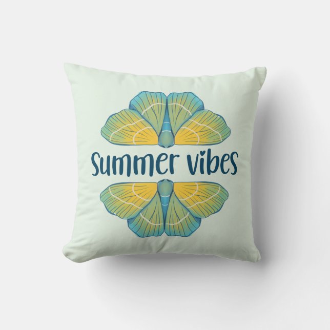 Summer Vibes Butterfly Kussen (Voorkant)