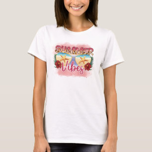 Summer Vibes   Coastal Beach Zonnebril Ontwerp T-shirt