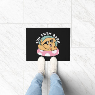 Summer Vibes Dog - Drijvende puppy met zonnebril Deurmat