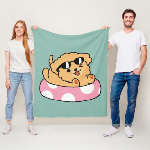 Summer Vibes Dog - Drijvende puppy met zonnebril Fleece Deken