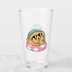 Summer Vibes Dog - Drijvende puppy met zonnebril Glas