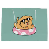 Summer Vibes Dog - Drijvende puppy met zonnebril Groot Cadeauzakje (Achterkant)