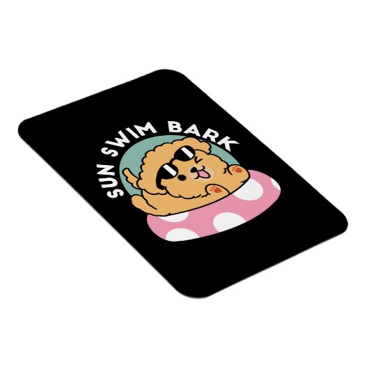 Summer Vibes Dog - Drijvende puppy met zonnebril Magneet (Rechterzijde)