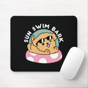 Summer Vibes Dog - Drijvende puppy met zonnebril Muismat