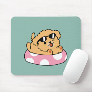 Summer Vibes Dog - Drijvende puppy met zonnebril Muismat
