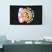 Summer Vibes Dog - Drijvende puppy met zonnebril Spandoek (Beurs)