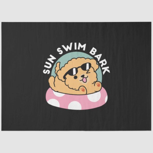 Summer Vibes Dog - Drijvende puppy met zonnebril Tissuepapier (Voorkant)