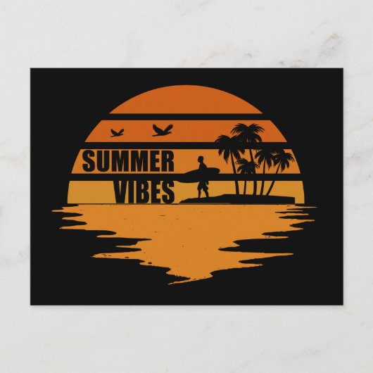 Summer Vibes Familievakantie Briefkaart (Voorkant)
