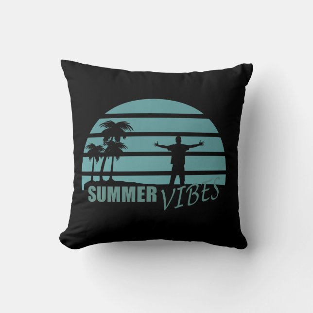 Summer Vibes Familievakantie Kussen (Voorkant)