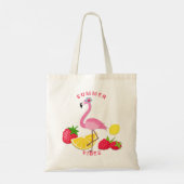 Summer Vibes Flamingo Raspberry Lemon Tote Bag (Achterkant)