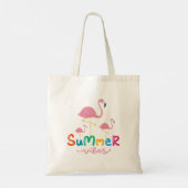 Summer Vibes Flamingos Dames Tote Bag (Achterkant)