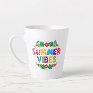Summer Vibes Floral Design-54504 Hoodie Latte Mok
