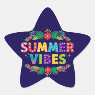 Summer Vibes Floral Design-54504 Hoodie Ster Sticker