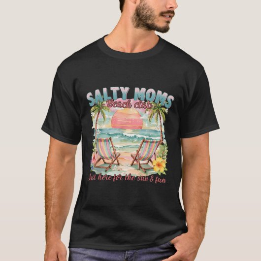 Summer Vibes Funny Salty Moms Beach Club Funny Bea T-shirt (Voorkant)