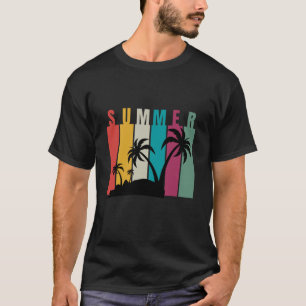Summer Vibes Graphic T-shirt – Retro Palmbomen, Co