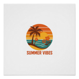 Summer Vibes - helder, tropisch en leuk ontwerp Perfect Poster
