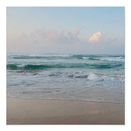 Summer Vibes | Ombre Beach Sun & Sand Monogram Perfect Poster (Voorkant)