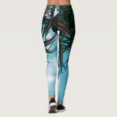 Summer Vibes Palm Tree Cactus Bleek Green Leggings (Achterkant)