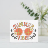 Summer Vibes Peace - zonnebril Briefkaart (Staand voorkant)