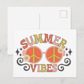 Summer Vibes Peace - zonnebril Briefkaart (Voorkant / Achterkant)