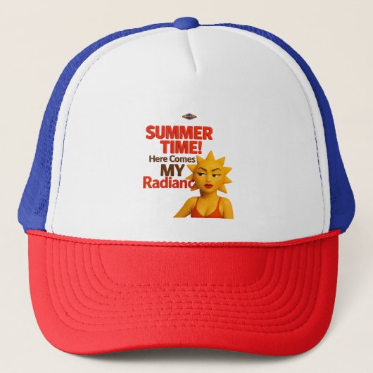 Summer Vibes: Radiate Your Glow! Trucker Pet (Voorkant)