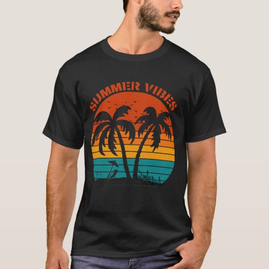 Summer Vibes Retro Beach T-shirt (Voorkant)