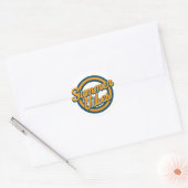 Summer vibes retro logo. ronde sticker (Envelop)