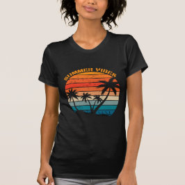 Summer Vibes Retro Sunset Beach T-shirt