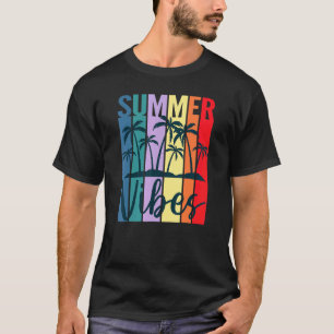Summer Vibes Retro Sunset Palm Beach T-shirt