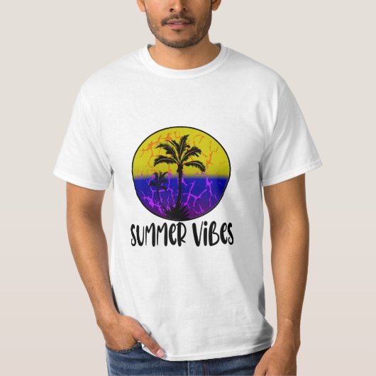 Summer Vibes - Retro zonnekokospalm T-shirt (Voorkant)