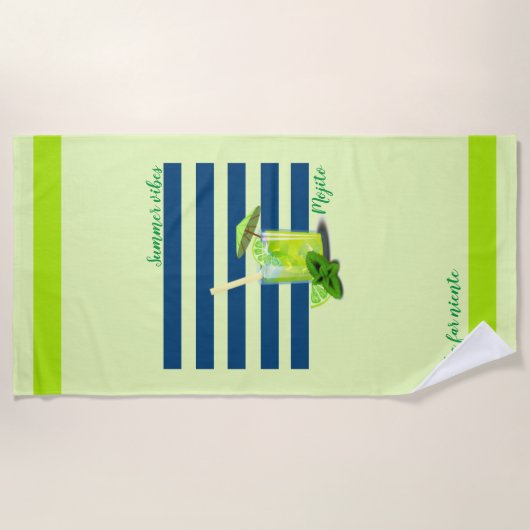 "Summer Vibes" Serviette de plage Mojito (Devant)