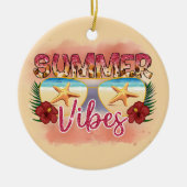 Summer Vibes | Starvissen | Kuststrand Keramisch Ornament (Voorkant)