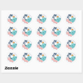 Summer Vibes Sunset Beach, Retro  Summer Ronde Sticker (Vel)